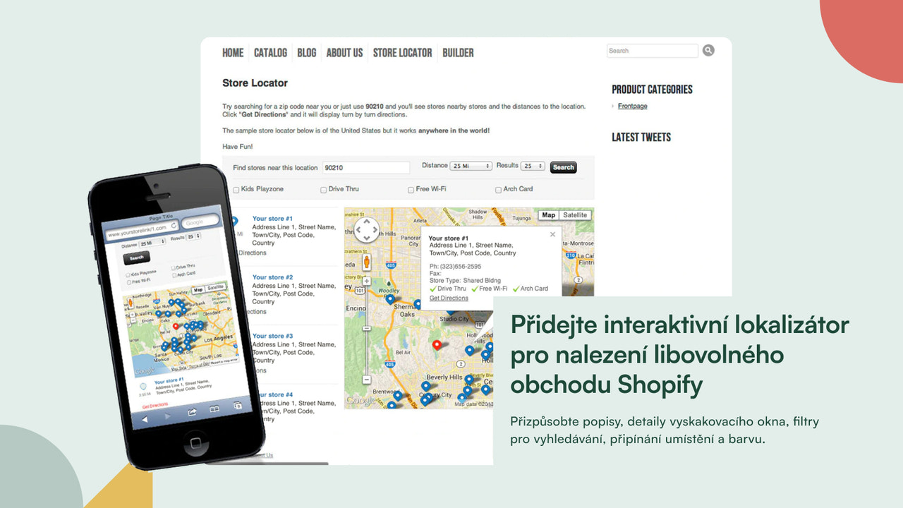Přidejte interaktivní lokalizátor pro nalezení obchodu Shopify