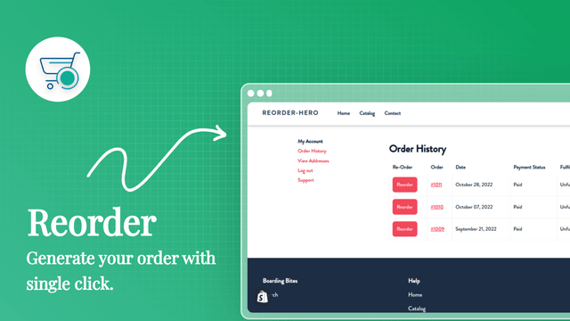 Reorder Hero ‑ Repeat Order - Simplest way to place the previous orders &  item again