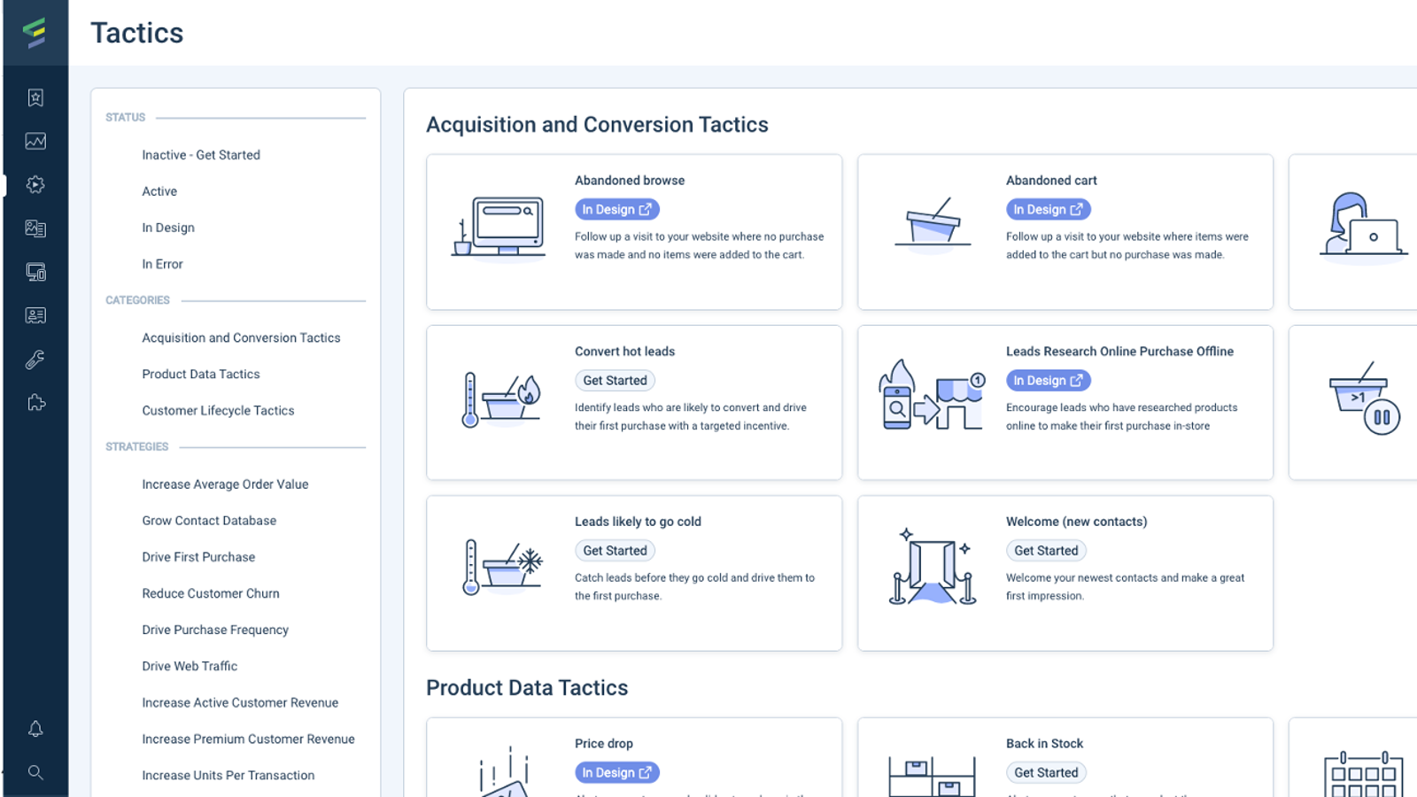 Facilité d'utilisation des cas d'utilisation intégrés (Tactiques)