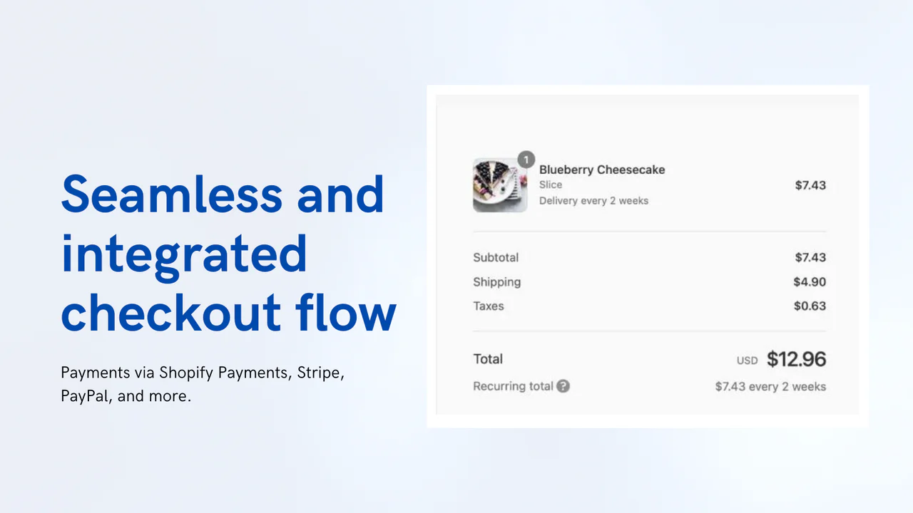 Checkout flow - Subscription & Recurring Payments App for Shopify