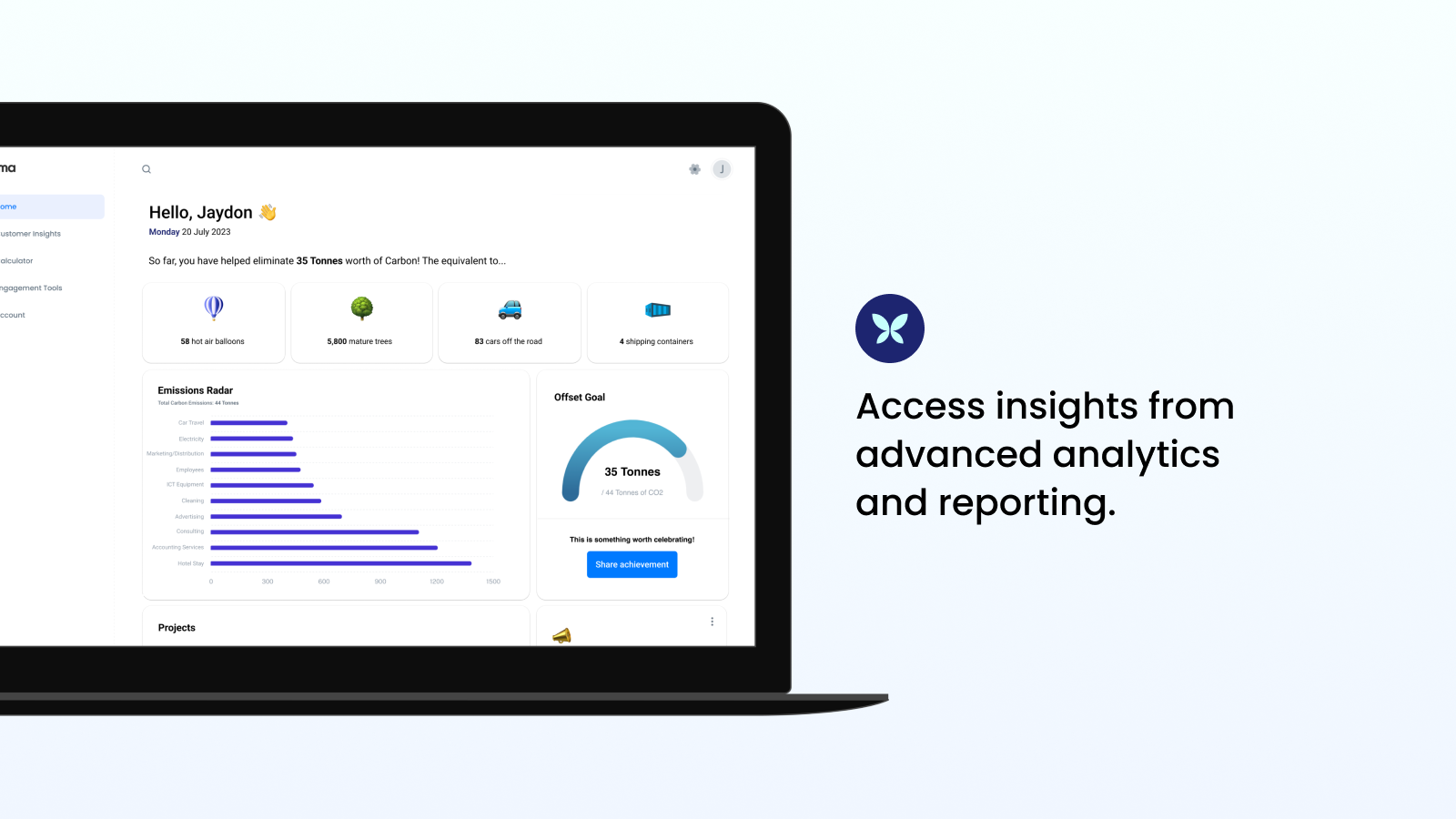 Insights avançados de dados e relatórios