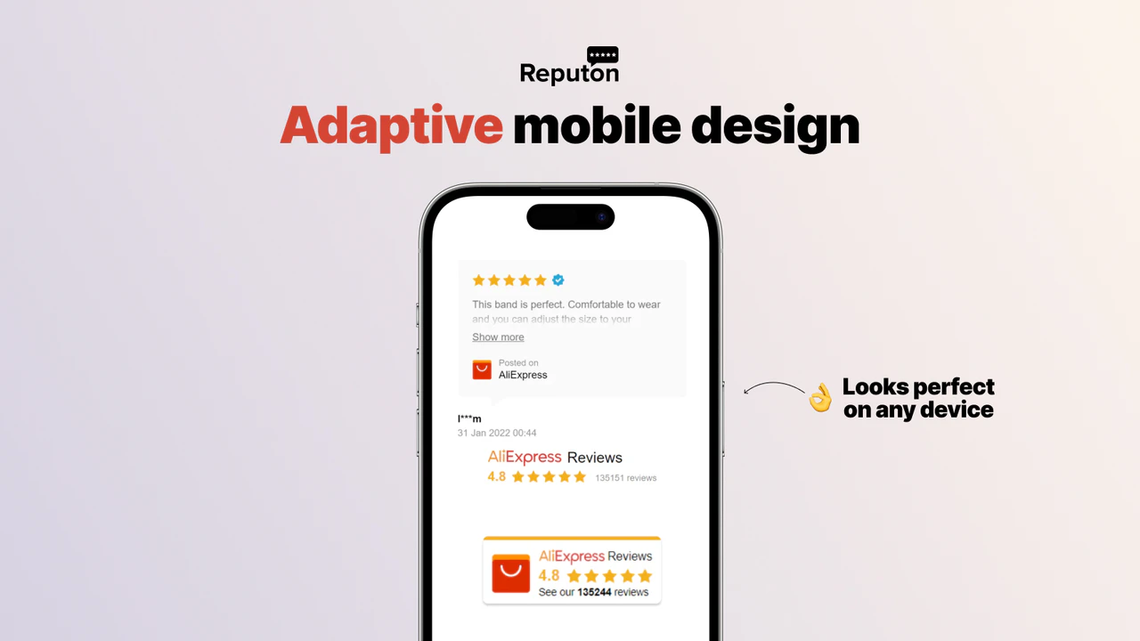 AliExpress Reviews App by Reputon | Shopifys appbutik