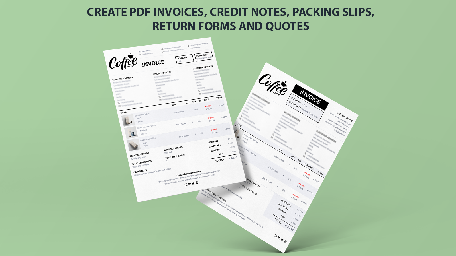 Wizard Labs: Invoice Wizard - Create beautiful PDF invoices for your orders.'