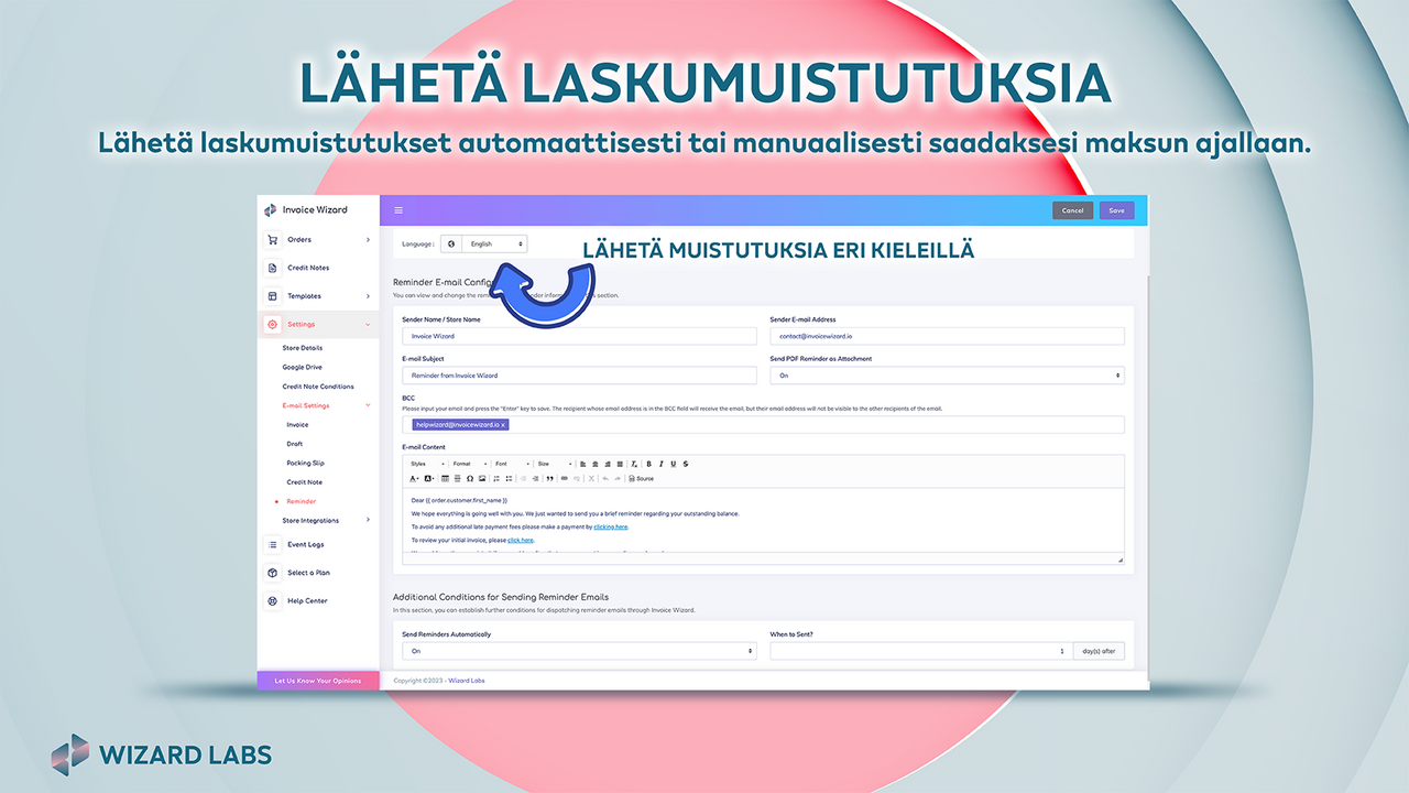 Lähetä laskumuistutukset automaattisesti