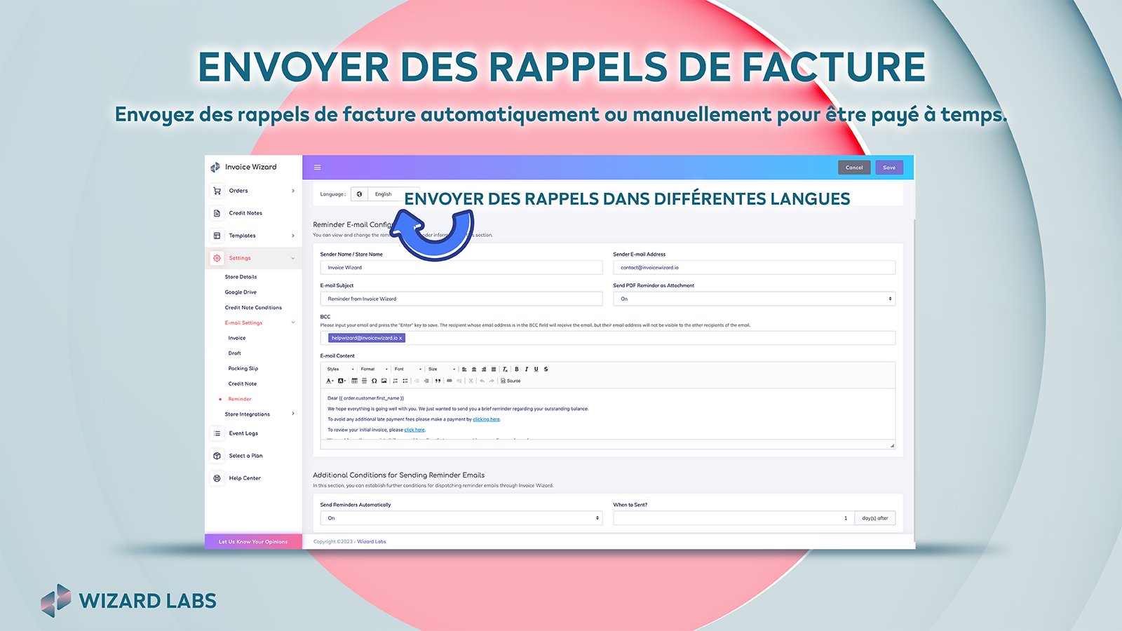 Envoyer automatiquement des rappels de facture