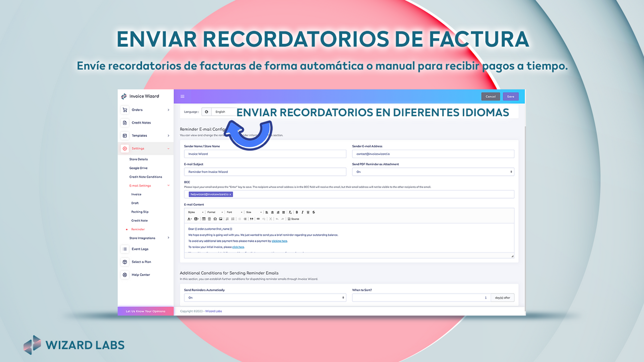 Enviar recordatorios de facturas automáticamente