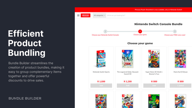 Wählen Sie Bundle Builder, um Produktbündel zu erstellen und den Umsatz zu steigern.