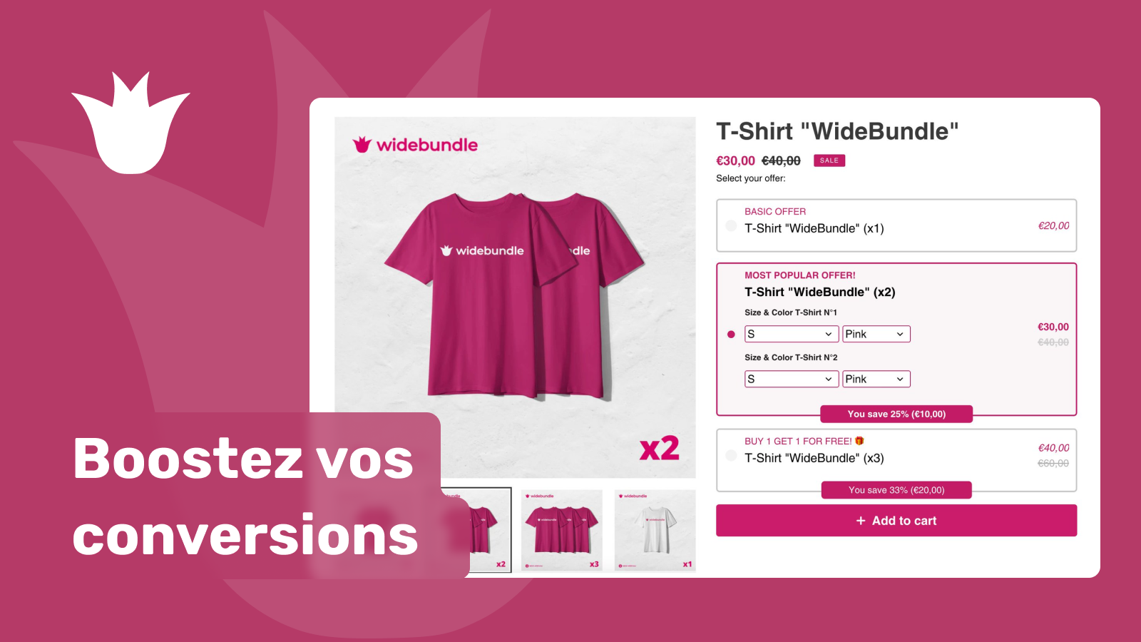 Bundles sur une page produit avec WideBundle