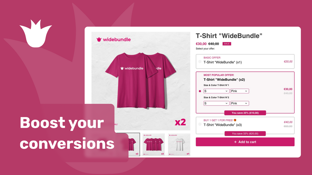 Bundles on product page with WideBundle