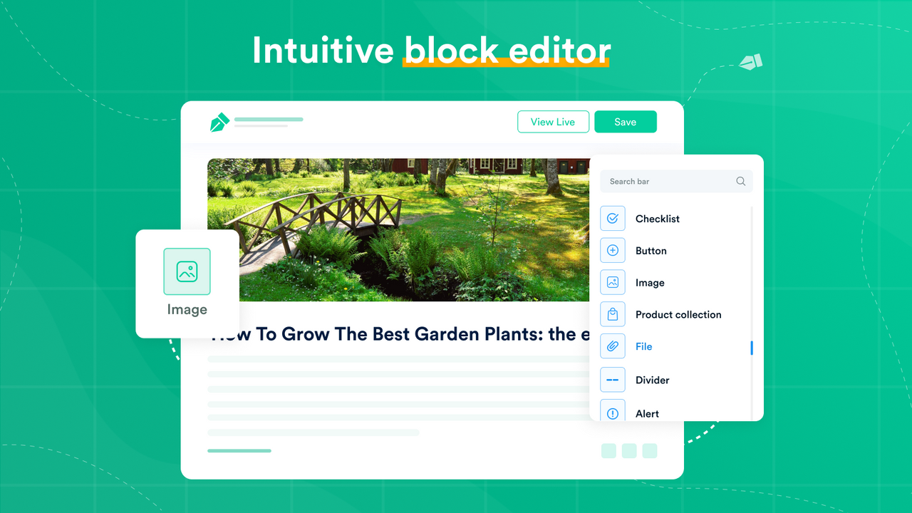 Intuitiv blok editor