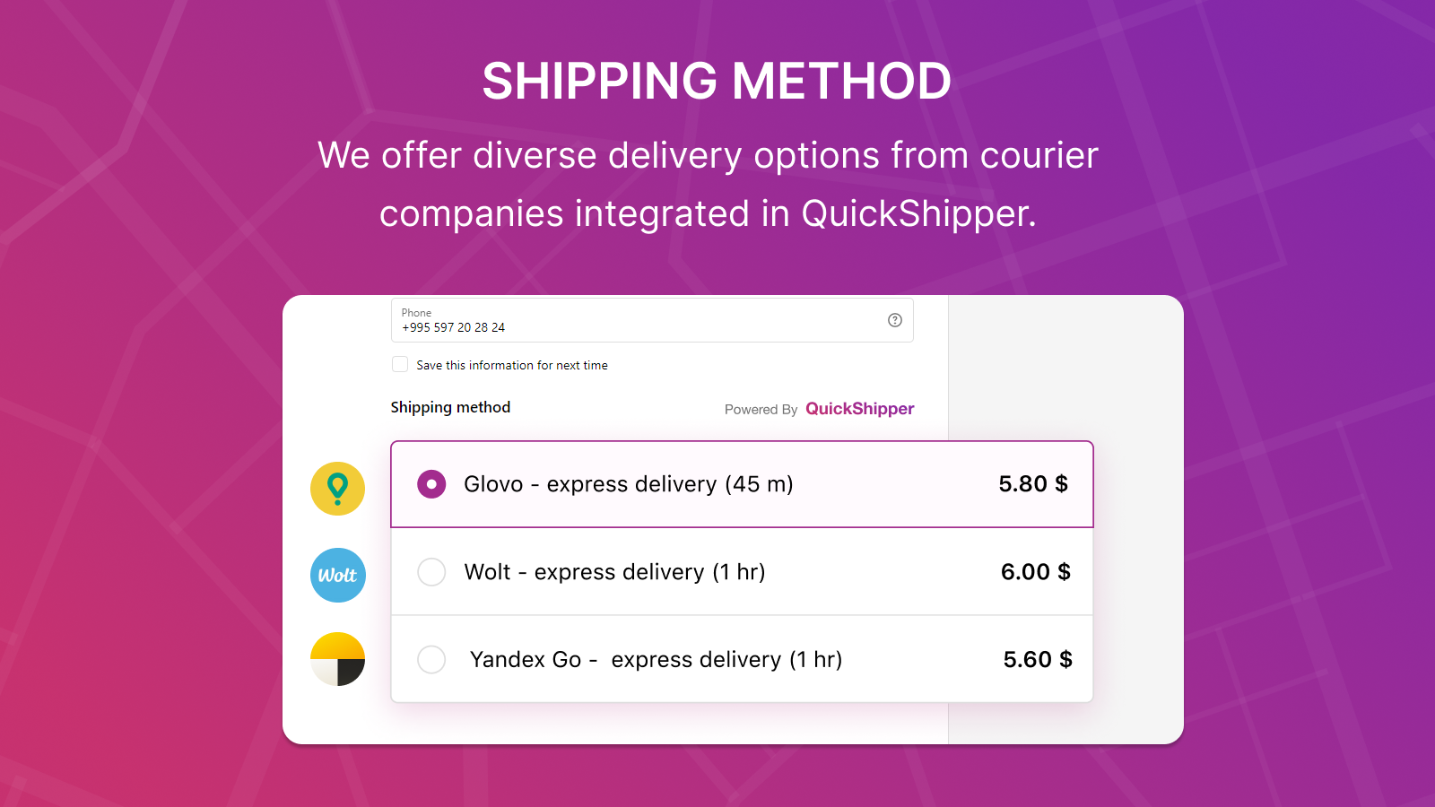 Shipping method