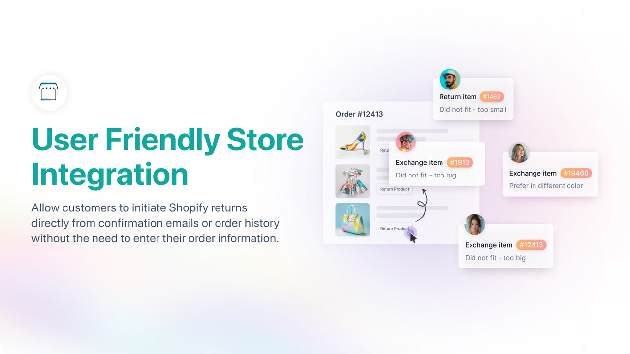 Användarvänlig butiksintegration för shopify retur & bytesapp