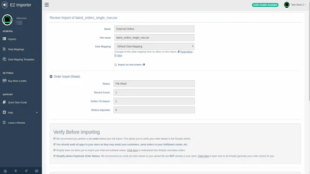 Bekijk uw import voordat u deze naar Shopify stuurt