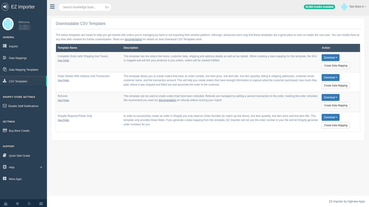 Create a custom CSV file with our CSV templates.