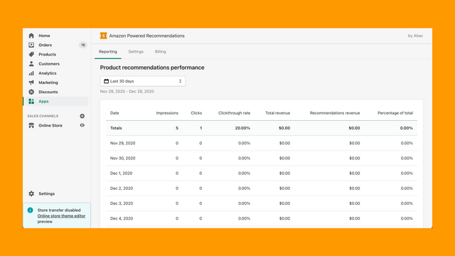 See real-time reports on the performance of recommendations