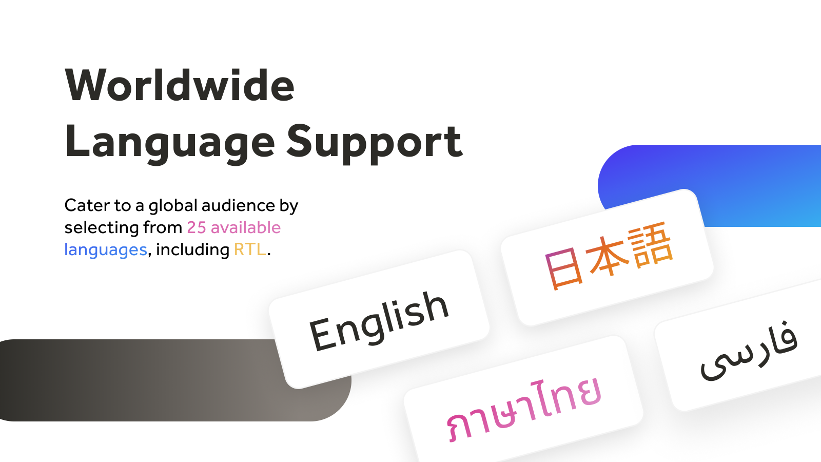 Worldwide Language Support.