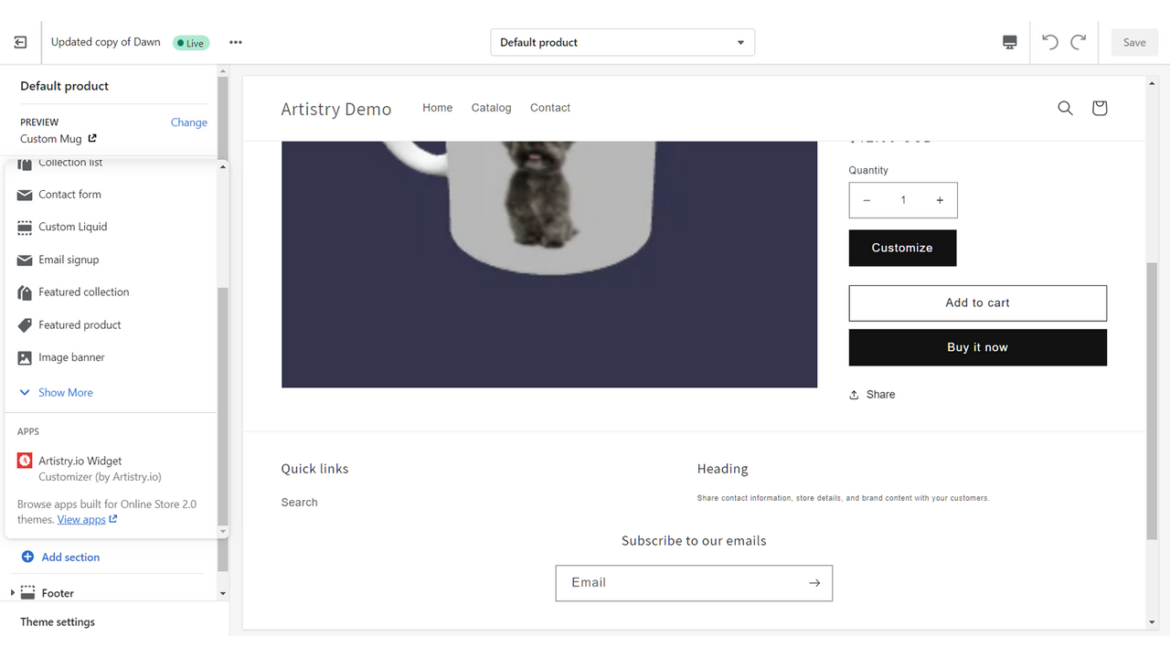 Support des thèmes 2.0 de Shopify