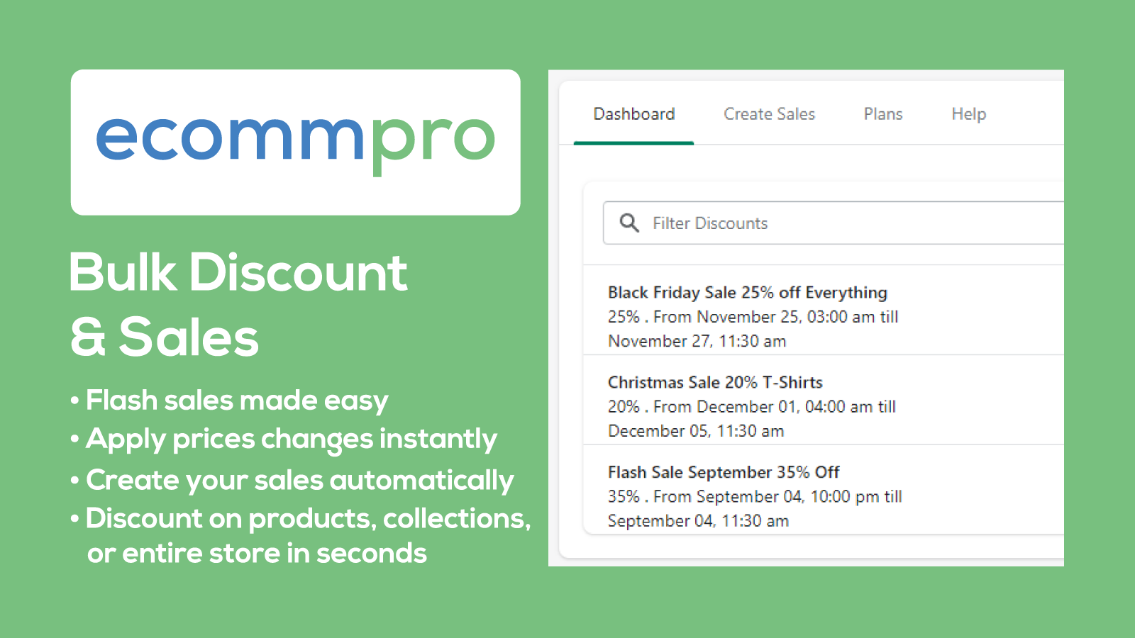 Bulk Discount & Sales App - Set Sales on Autopilot