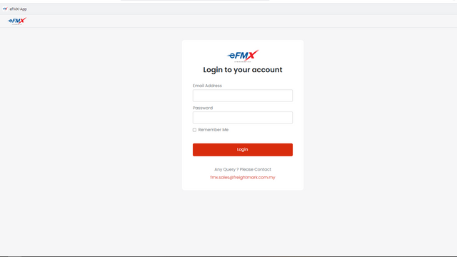 login com credenciais eFMX