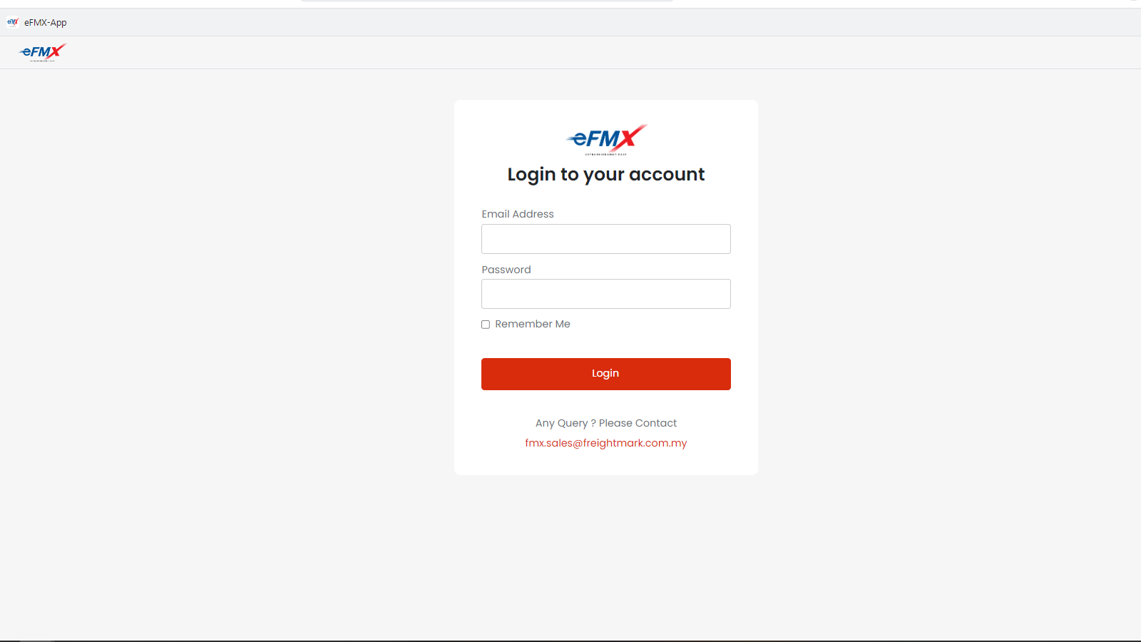 eFMX Shipping Screenshot