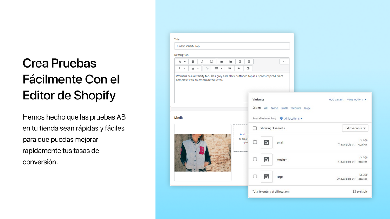 Haz Pruebas a través del editor de Shopify