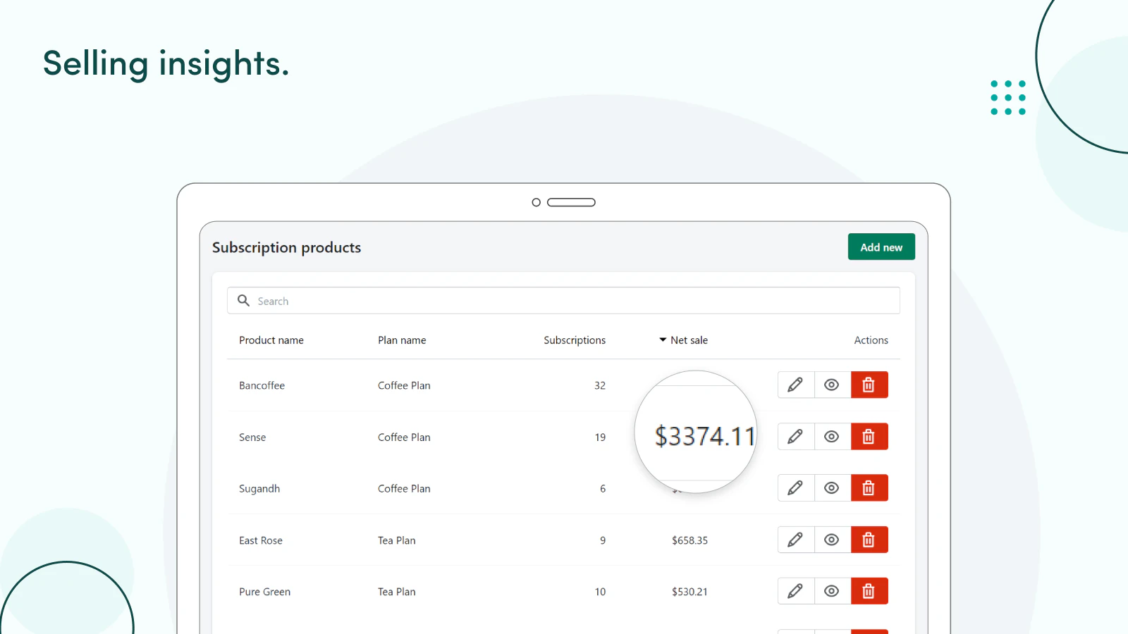 Realtime revenue and total subscriptions data in no time