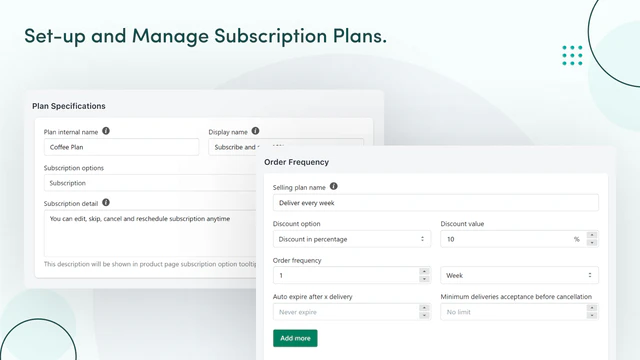 Create subcriptions custom tailored for your customers