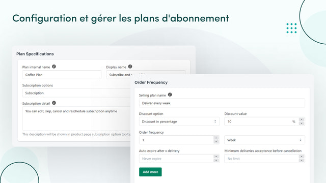 Créer et gérer votre plan de commande