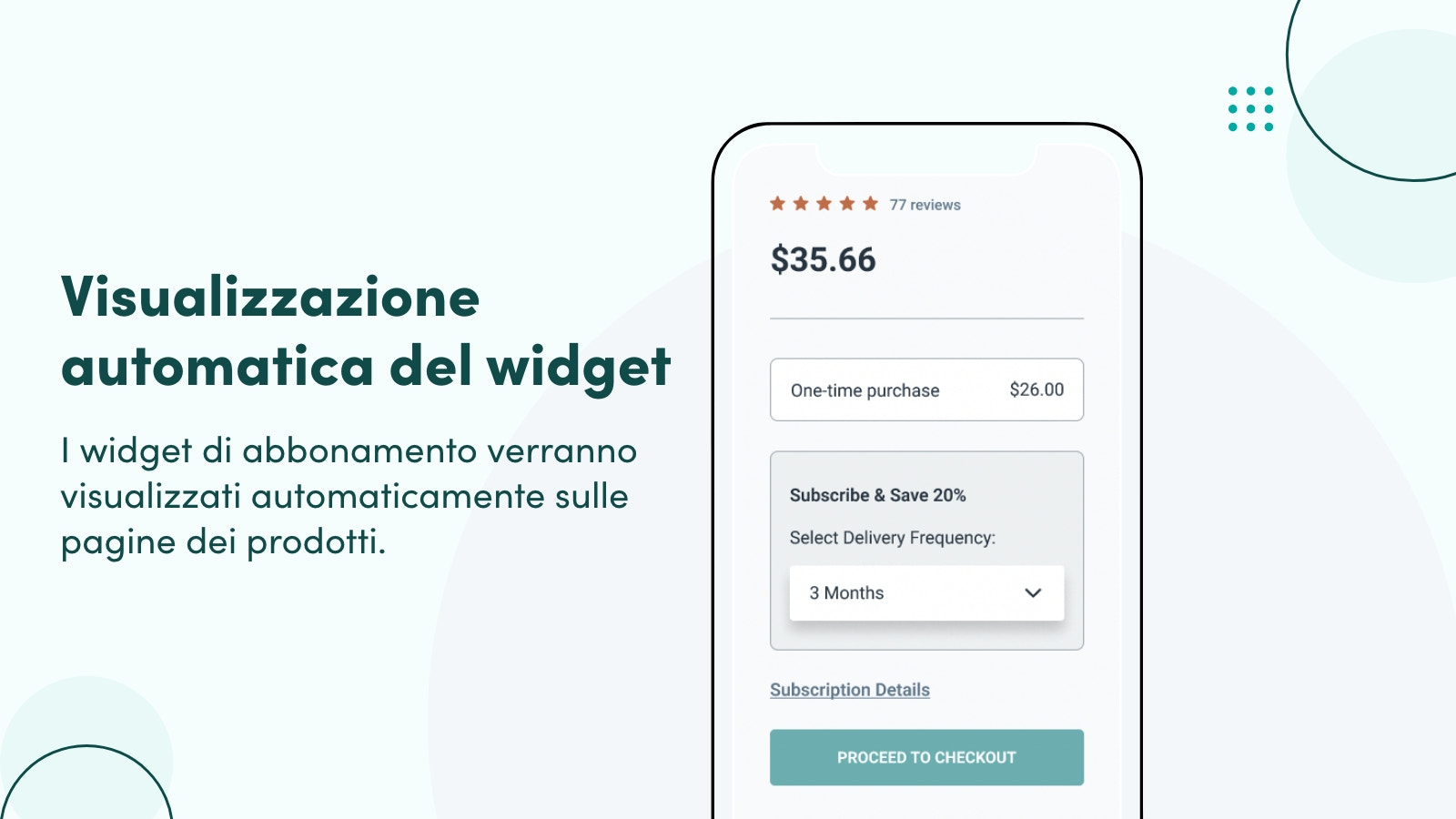 Visualizzazione automatica del widget