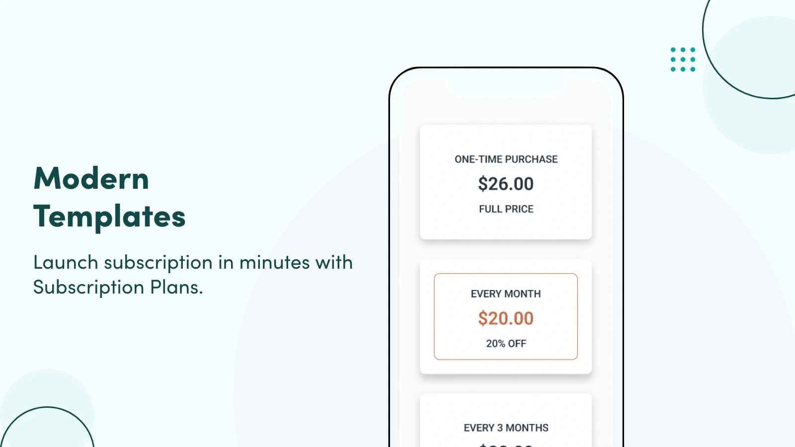 Launch subscription in minutes with Subscription Plans.