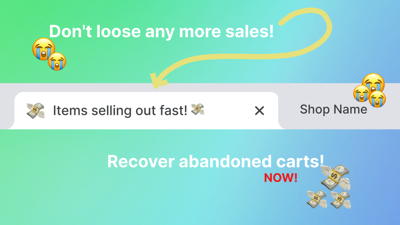 Don't loose any more sales, recover carts now!