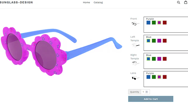 Panneau de conception du Concepteur de Lunettes de Soleil Personnalisées pour les clients