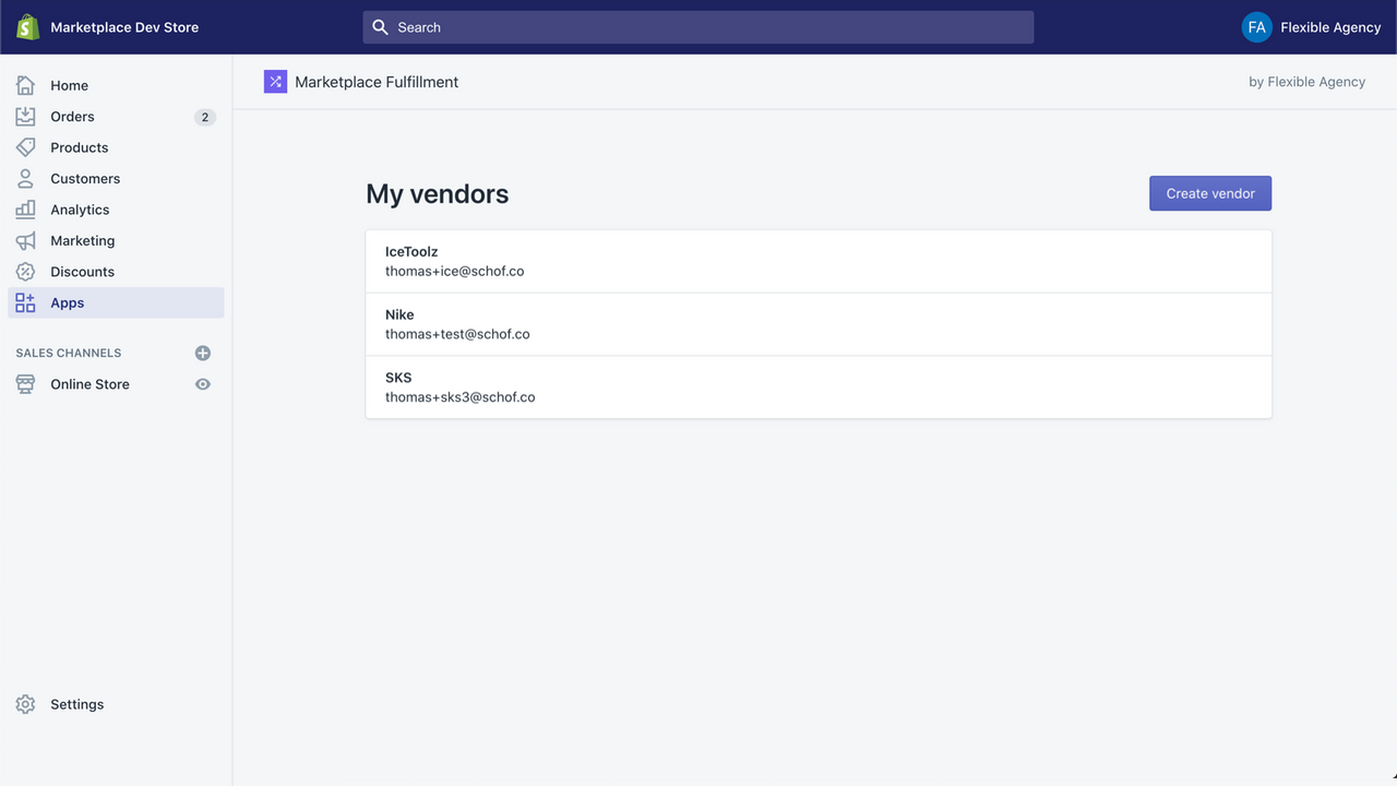 Gerencie fornecedores diretamente no Shopify