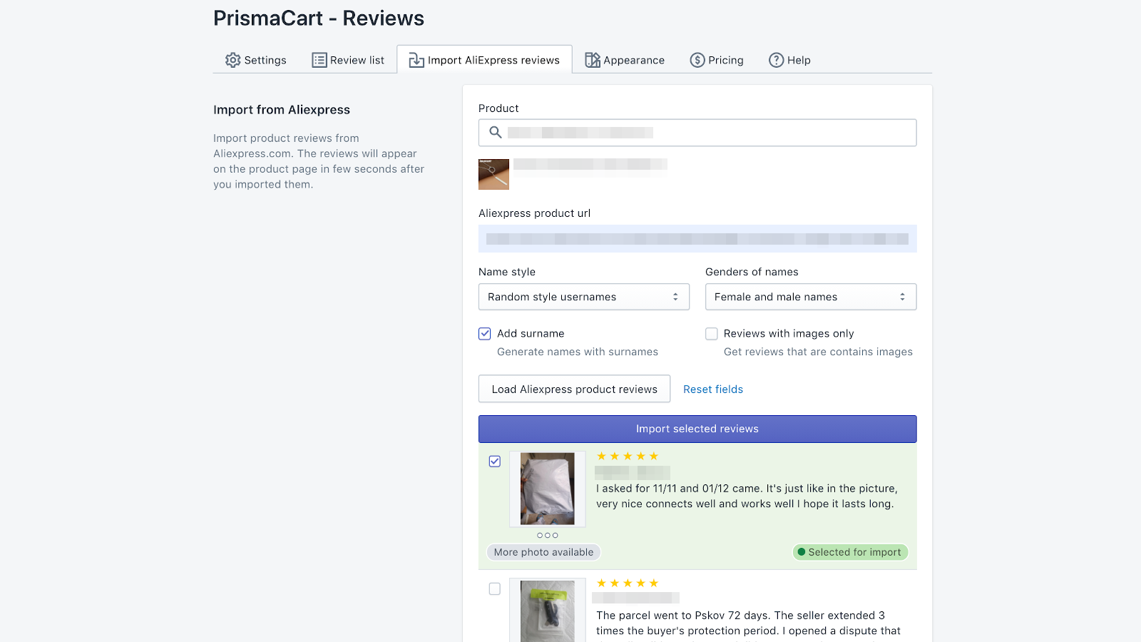 PrismaCart Reviews Screenshot