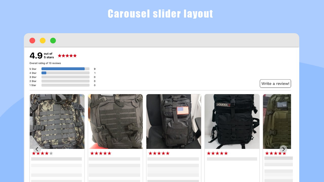 Carrousel slider layout