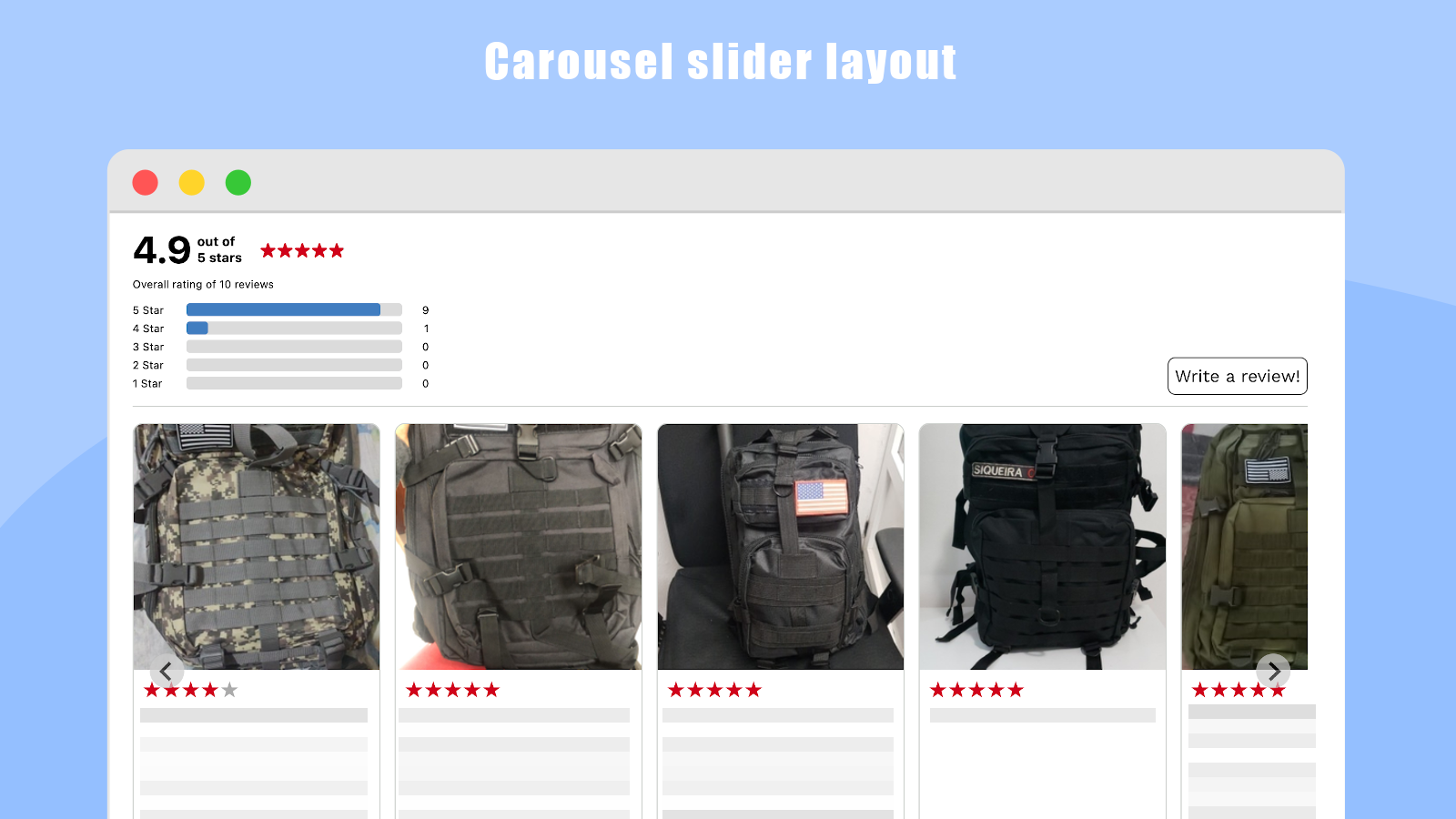 Karusellslider layout