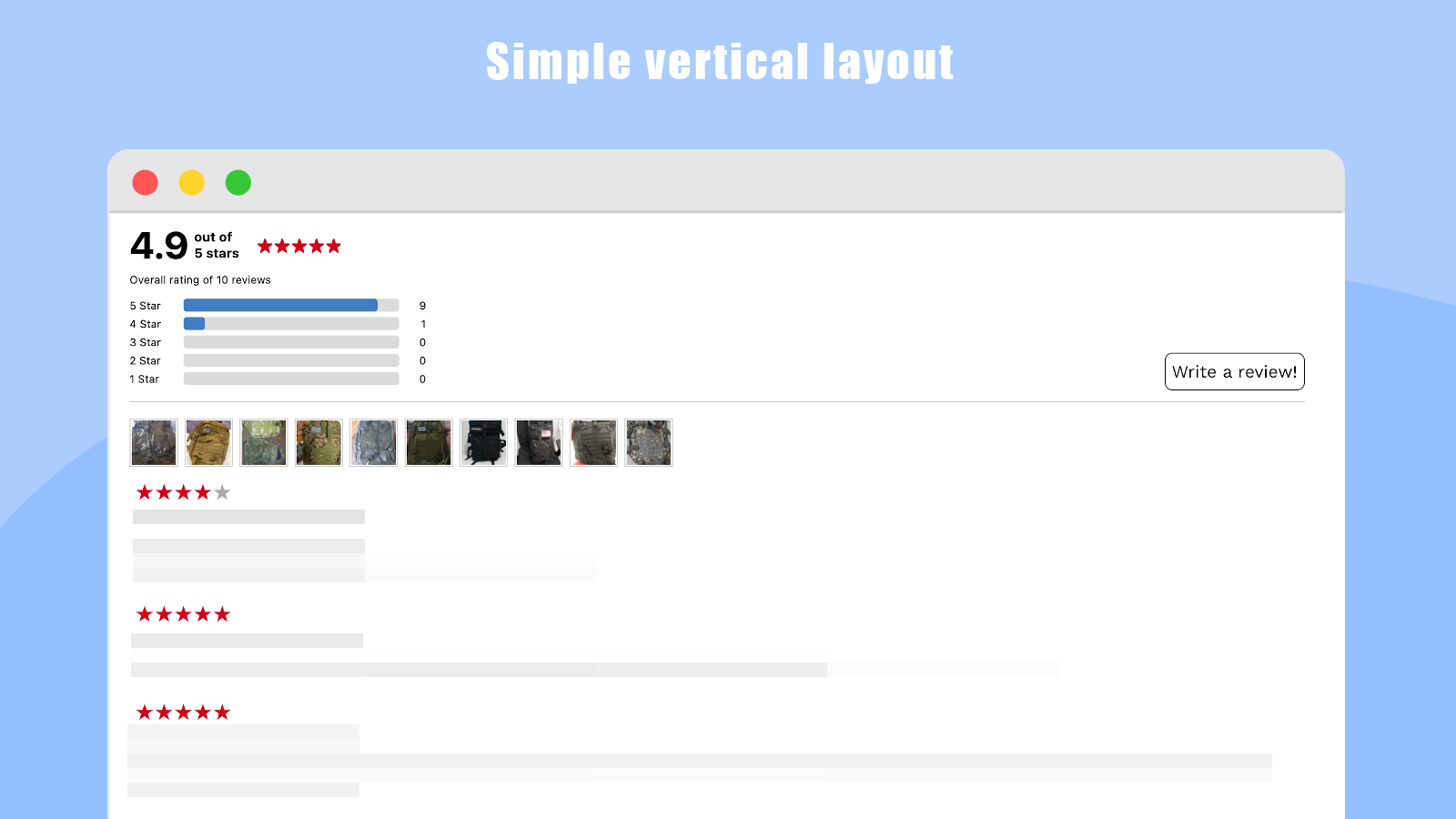Layout vertical simples