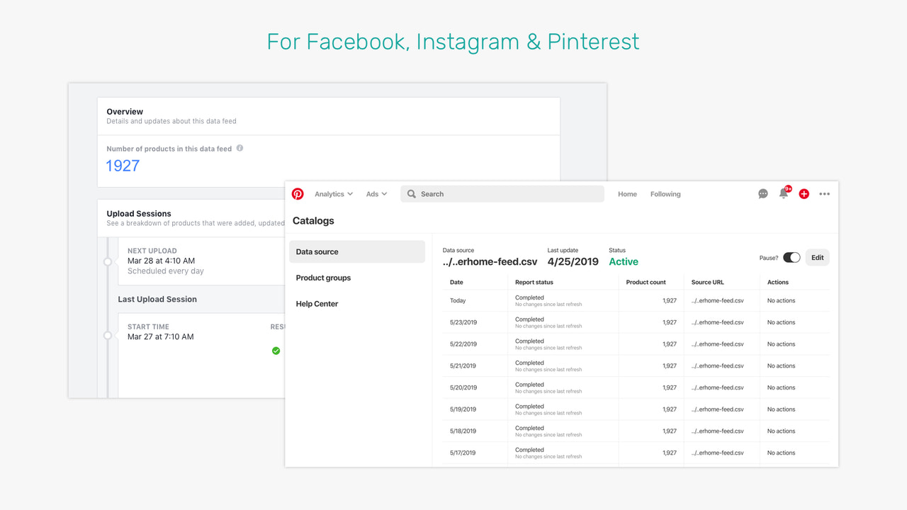 Synkroniserar perfekt med Facebook, Instagram och Pinterest