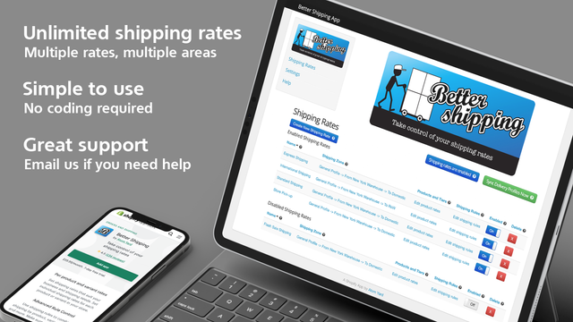 Better Shipping obegränsade kostnader ingen kodning utmärkt support flera
