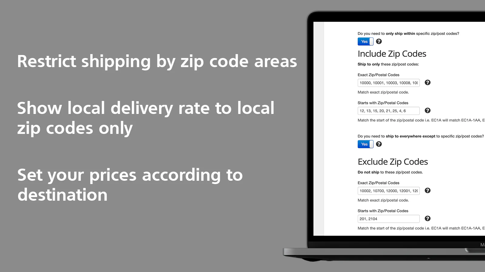 Better Shipping restringir CEP entrega local multi localização