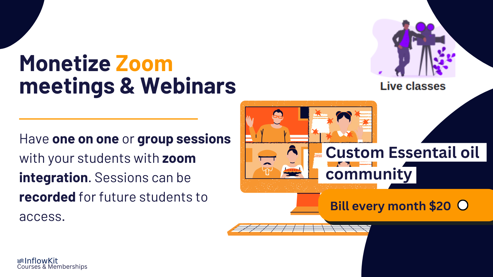 Create and sell Zoom meetings and webinars