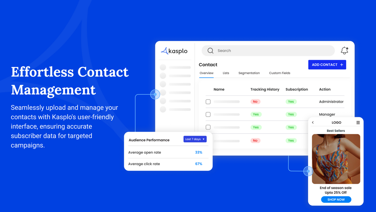 Seamlessly upload and manage your contacts with Kasplo