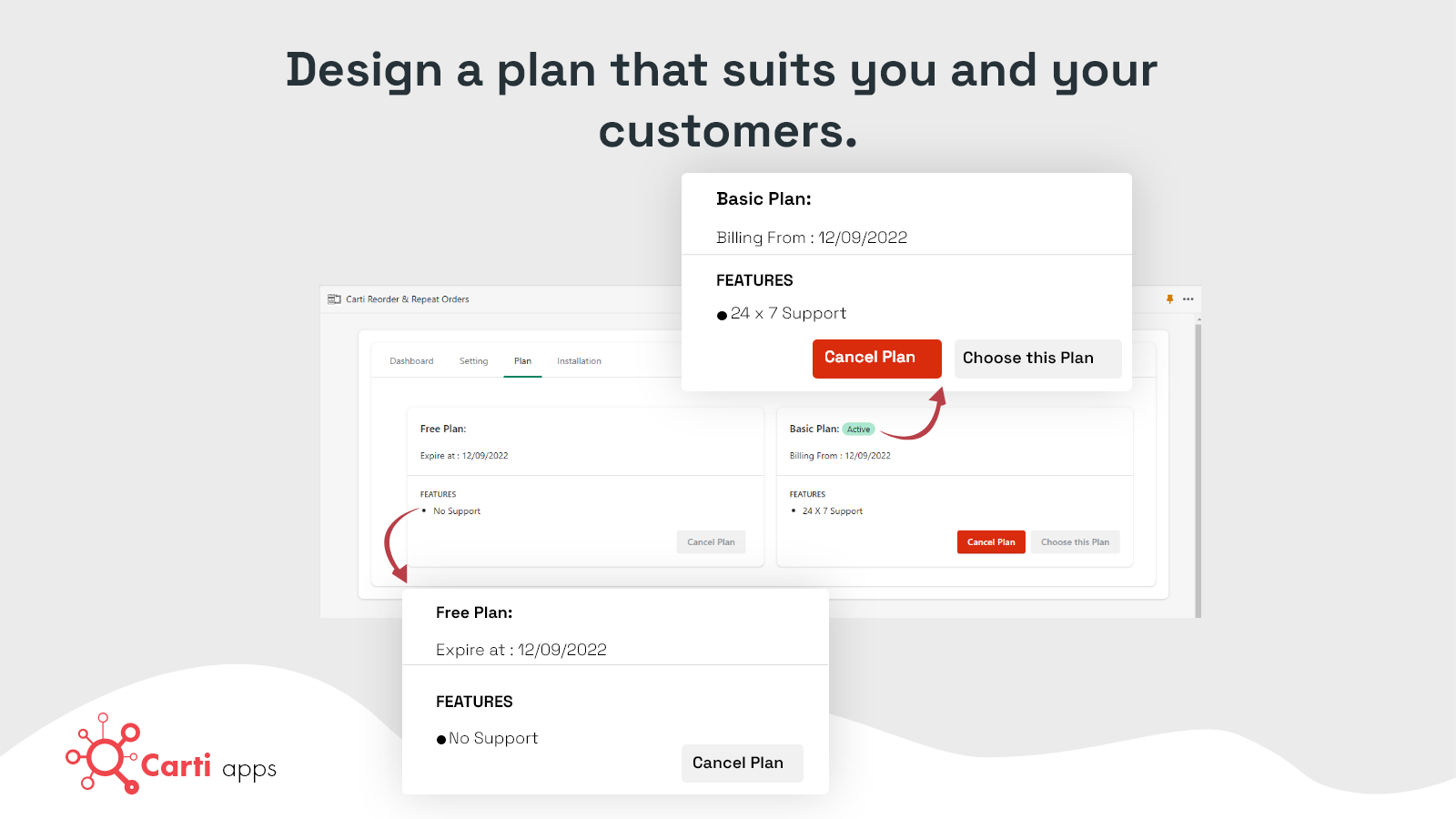 Design a plan that suits you and your customers.