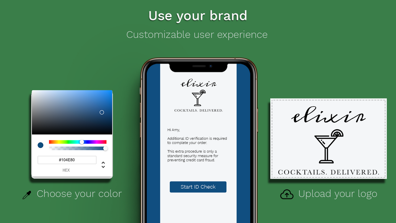 Customize ID verification check branding colors and logo