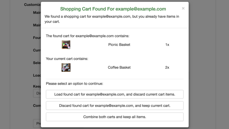 Persistent Cart Screenshot