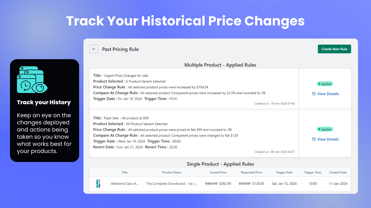 Automatización de precios dinámicos - Precios históricos