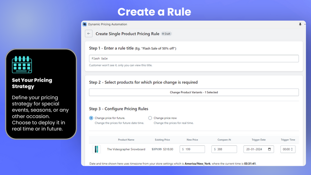 Dynamic Pricing Automation - Create Rule