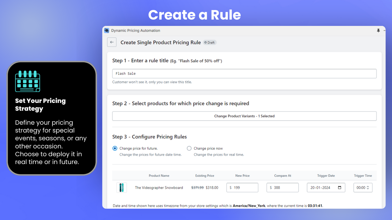 Dynamic Pricing Automation - Créer une règle