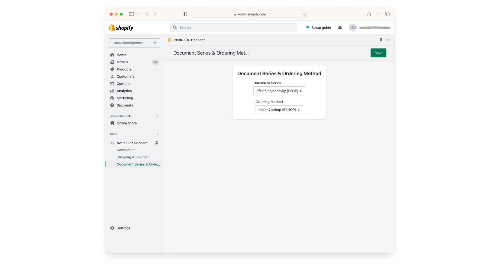 Configuraciones de numeración y método de pedidos