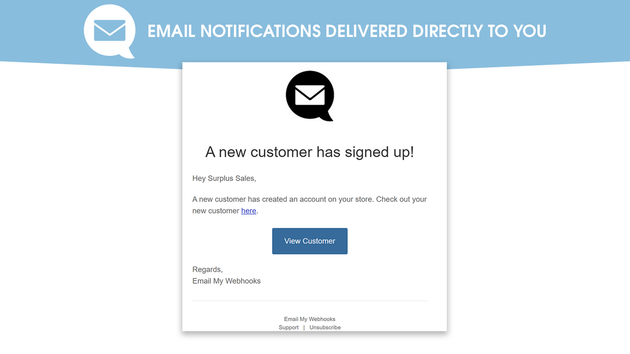 Recevez des notifications par e-mail directement à n'importe quelle adresse e-mail que vous souhaitez